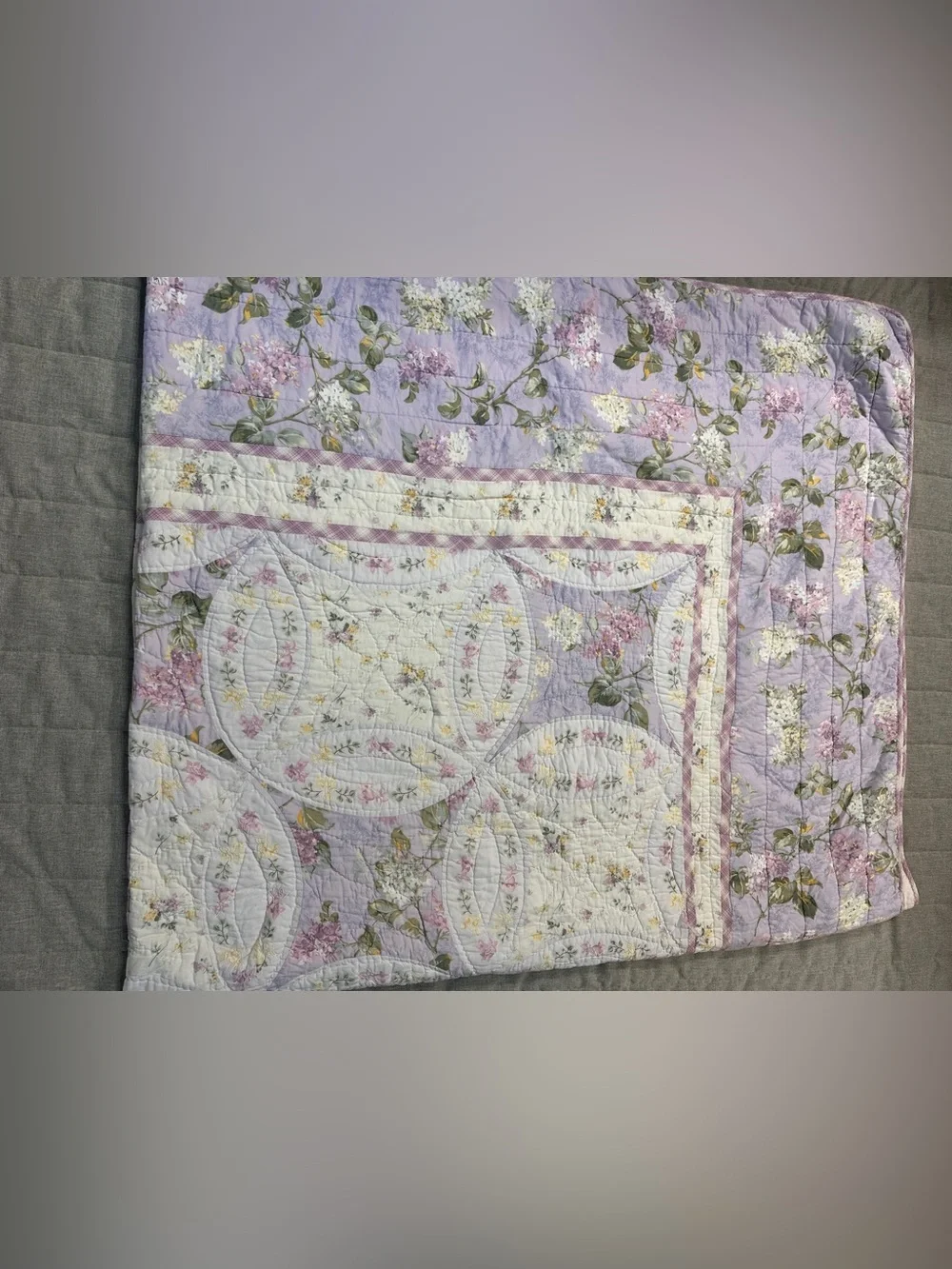 VTG Rachel Ashwell Shabby Chic Queen/Full Quilt Set 2 Shams Floral Patchwork
